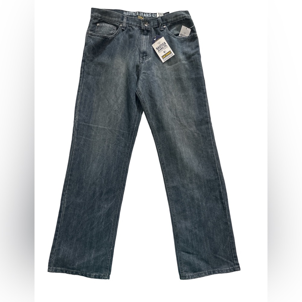 NWT NAUTICA JEANS SIZE 18 INSEAM 30 BLACK FADED
